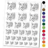 Screaming Goat Temporary Tattoo Water Resistant Fake Body Art Set Collection - Black (One Sheet)