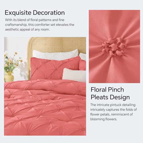 Image of BEDELITE Queen Comforter Set Coral,Lightweight & Soft Comforter