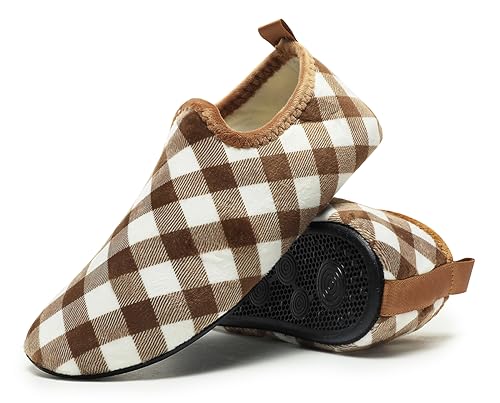 Image of QZKDM Lightweight Slip on Grip Indoor House Slippers Barefoot Non Slip Home Exercise Yoga Shoes for Men Women