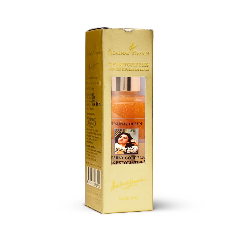 Shahnaz Husain 24 Carat Gold Anti Age Exfoliating Scrub, 100g, Golden