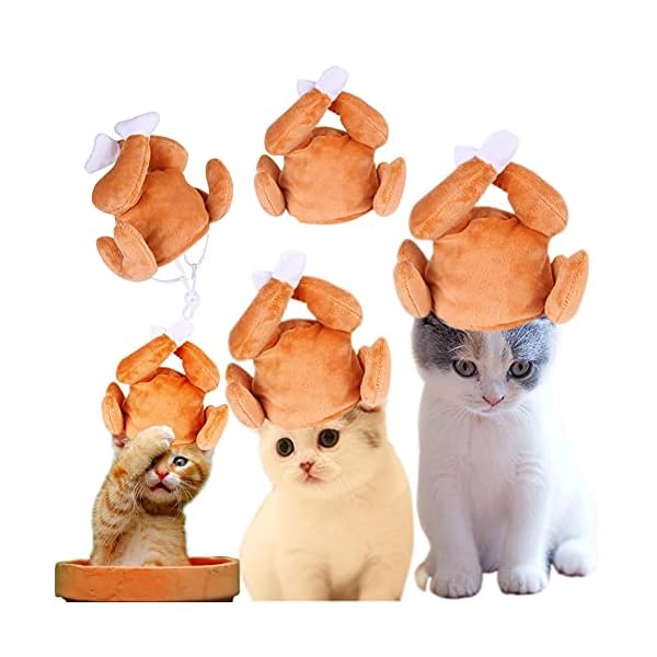 Thanksgiving turkey drumstick hat for cat, pet halloween thanksgiving turkey costumes dog cat ornament - image 8