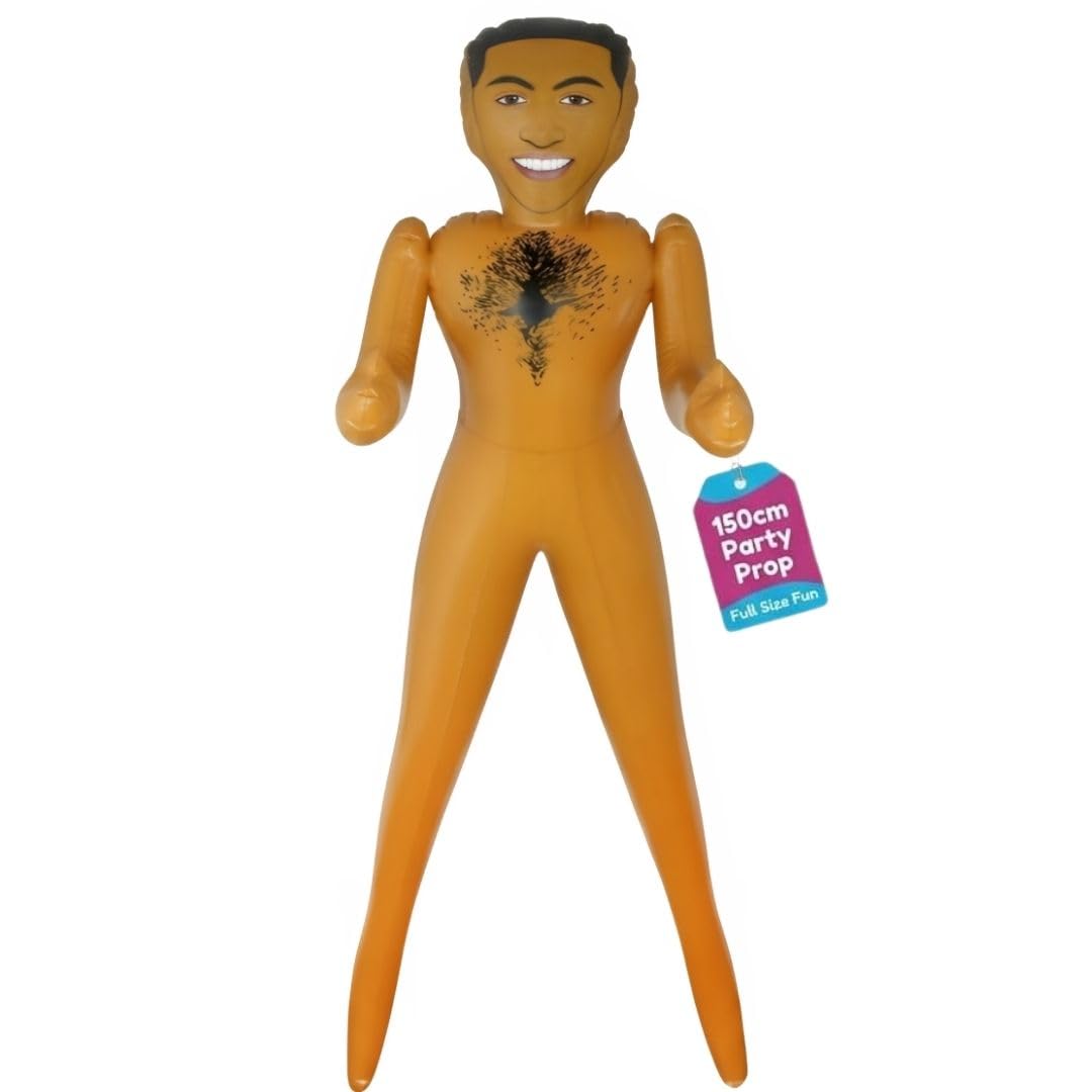 Inflatable Male Doll Black – 150cm Blow Up Man, Funny Hen Party Prop, Bachelorette & Bridal Shower Decoration, Adult Novelty Party Accessory
