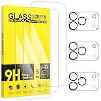 Niphabe 3 Pièces Verre Trempé pour iPhone 17 Pro avec 3 Pièces Caméra Arrière Protecteur, Ultra Résistant Film Protection écran, Anti-Rayures, Sans Bulles Film Protection Compatible iPhone 17 pro 6.3"