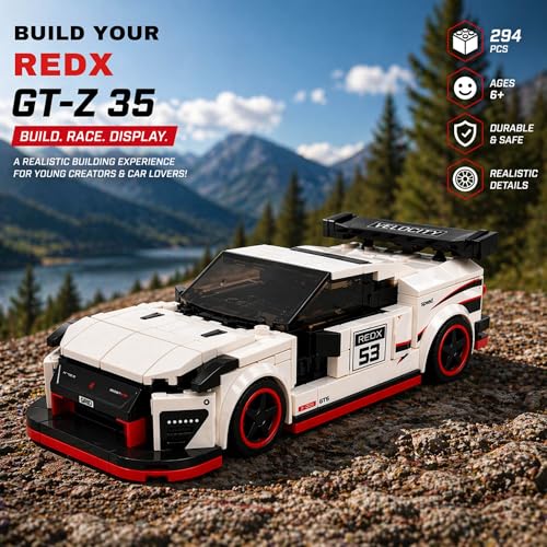 Image of GRIPZ Grid REDX GT-Z35 Car Building Blocks Set 294 PCS | DIY Racing Sports Car Model Kit | STEM Brick Toy for Kids 6+ Years Boys & Girls