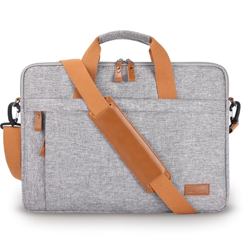 Image of ESTARER Laptop Bag 17-17.3 Inch, Computer Bags for Men Water-resistant Canvas Laptop Case Slim Laptop Sleeve Fits Hp /Dell /Asus /Lenovo /Acer, Light Grey