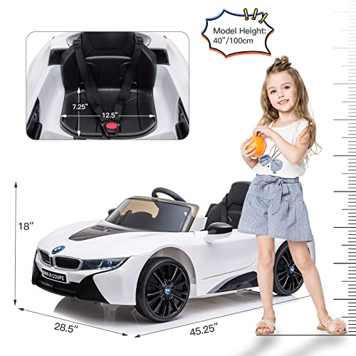Roxaan 12V Electric Children Ride On Car With Parent Remote, Bwm Licensed Car For Kids, Battery Powered Kids Car Toy, Kids Realistic 4 Wheels Motorized Vehicles(White) #TOP5