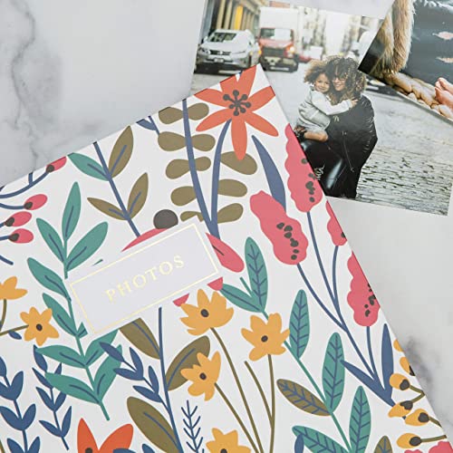 Jot & Mark Photo Album Set - 200 4X6 Photos, Clear Pocket Sleeves, 6 Tab Dividers, 3-Ring Binder 8.5X9.5 (Wildflower Bouquet) #TOP2