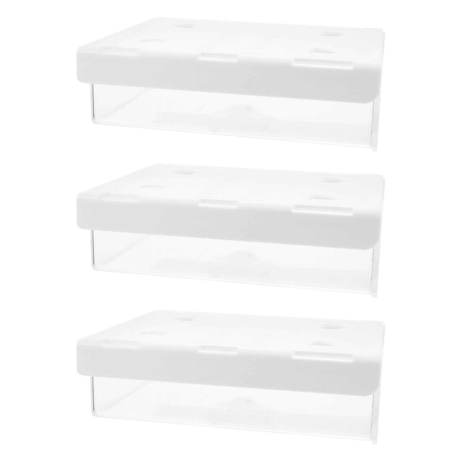 Organizador de Cajones de Escritorio Adhesivo 3 Piezas Plástico Blanco