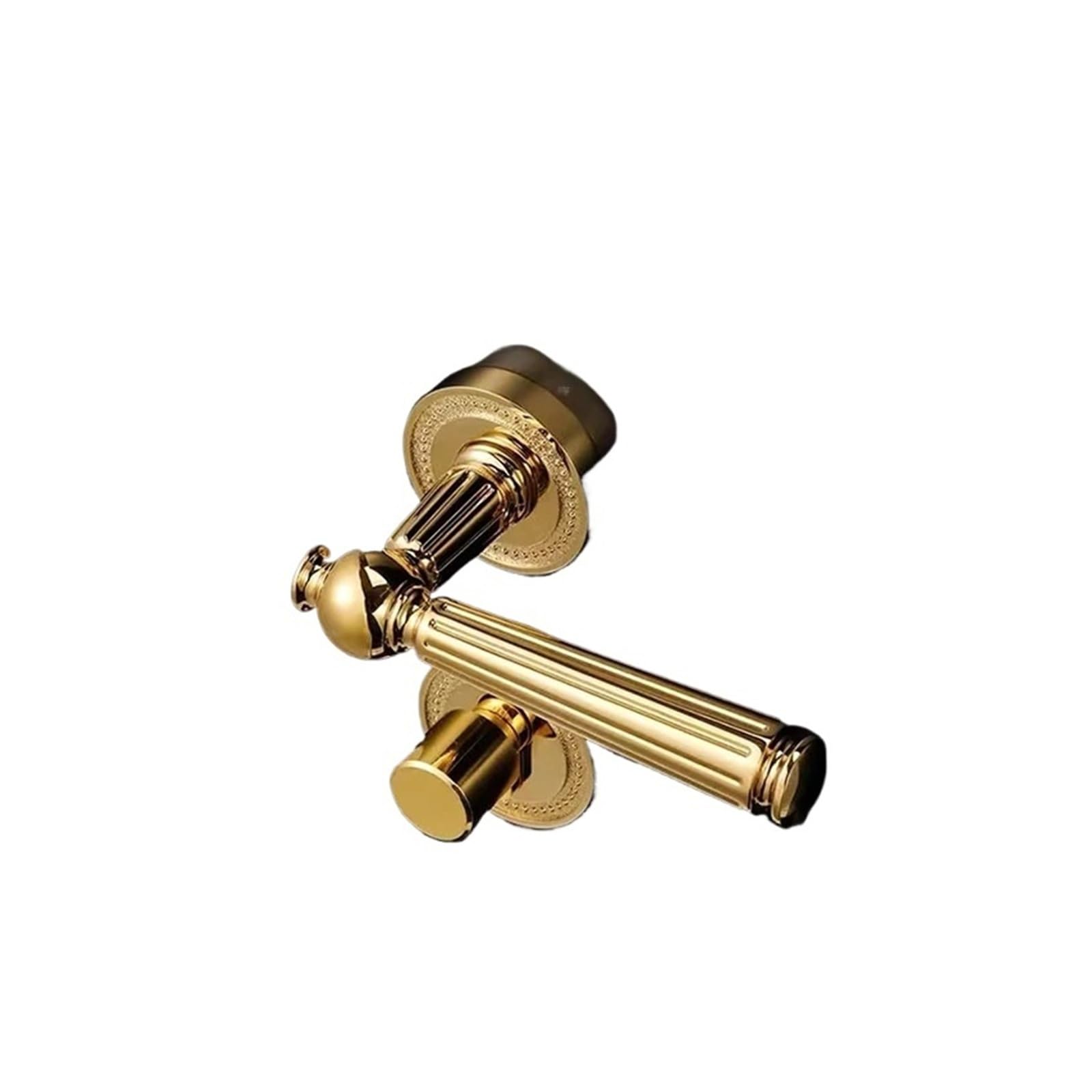 Indoor door lock golden wooden handle split silent(Mute lock body B)