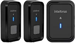 Campainha sem Fio Com Bateria Sem Fio Cib 101 Preta Alcance ate 100Mts 2 Unidades Externas Preto