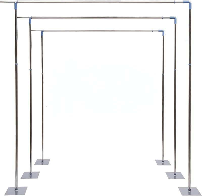 49ft*10ft Adjustable Telescopic Pipe Drape Backdrop Stand Stage Decor Frame | Adjustable Background Frame Stand for Wedding Party Event Photography Studio Trade Show Display (No Drape)