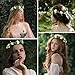 CURASA Bridal Flower Crown Women Green Leaf Garlands White Floral Wreath Headband Wedding Flower Girl Headpiece Halo Adjustable Ribbon Party Festivals Photo Props Decoration Hair Styling Accessory