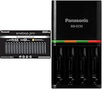 Vista 1 de Eneloop Panasonic Pro NiMh AAA Baterías 1.2V 16pk recargable y cargador de batería rápido de 4 horas con 4 luces indicadoras LED