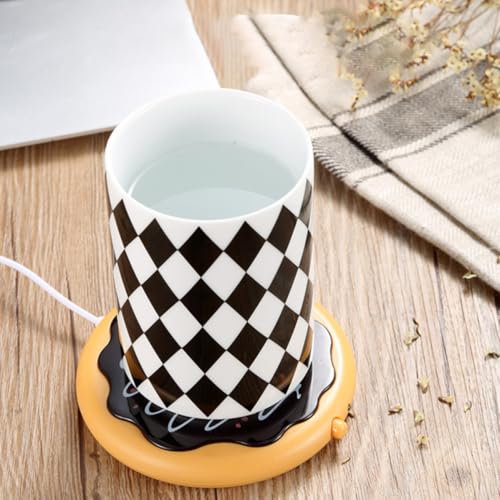 Calentador de tazas USB original regalo para compañeros de oficina posavasos térmico de dona 5