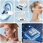 Wireless Earbuds,Bluetooth 5.3 Open Ear Headphones,Clip On Bluetooth Earbuds for Android iPhone Wireless Bluetooth Earphones with Digital Display Charging Case,Sports Headset for Running Workout