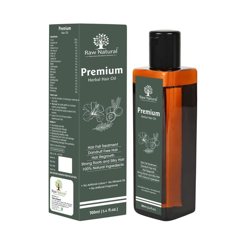 Raw Natural Hair Oil with Amla, Bhringraj & Rosemary, Mineral Oil Free, 100ml-image-29