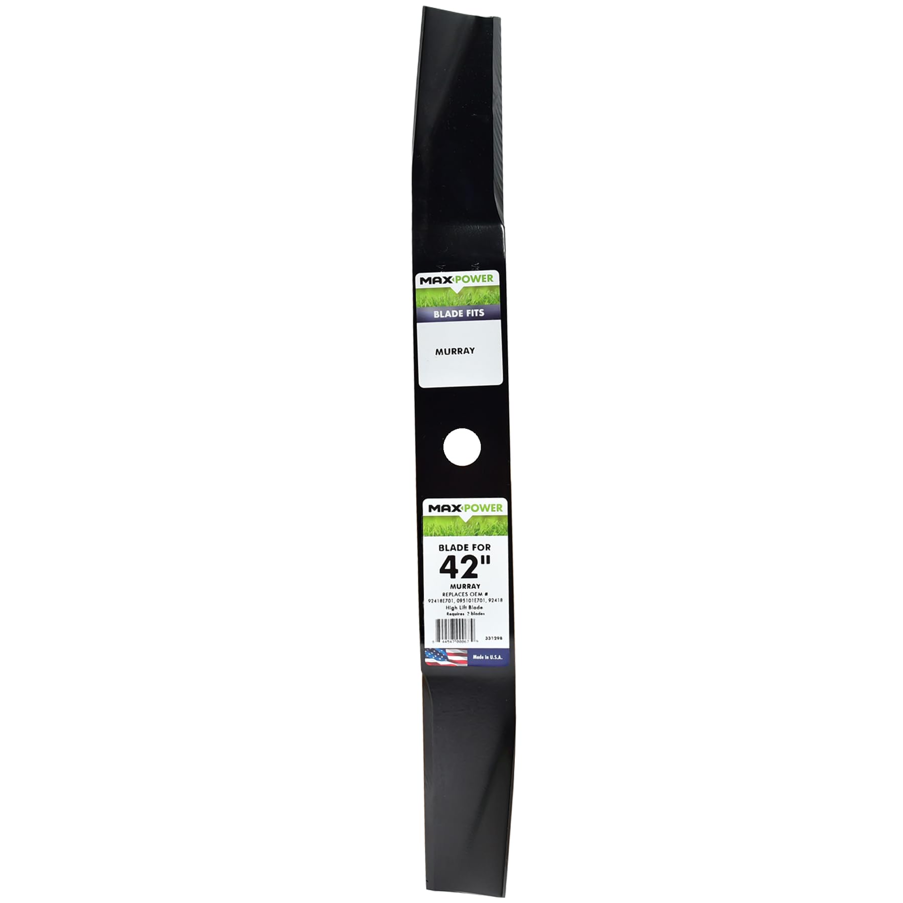 MAXPOWER 331298S - Cuchilla de cortacésped para Corte de elevación Alta de 42 Pulgadas Murray reemplaza OEM # 92418E701 y 095101E701