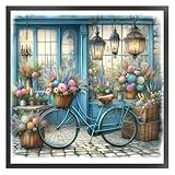 View - Kit de punto de cruz impreso de 40 x 40 cm, juego de bordado para principiantes, decoración del hogar, pinturas de diseño de punto completo de 11 quilates