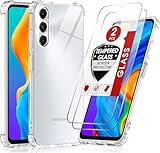 LeYi Coque pour Samsung Galaxy A05s 4G avec 2 Verre Trempé, Etui Ultra Mince Silicone Souple Bumper Antichoc Coins Renforcés, Transparente, Pratique pour Le Port Quotidien et la Protection