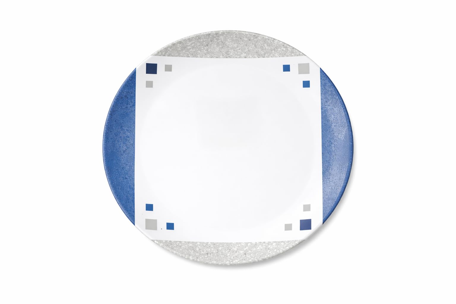 Melamin Campinggeschirr Set [Cubic blue] für 4 Personen – 16-teilig – bruchsicher, BPA-frei – ideal für Camping, Outdoor & Wohnmobil