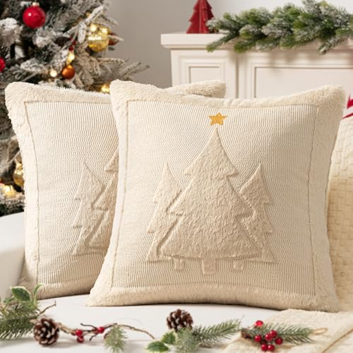 MIULEE Christmas Tree Pillow Covers – Cozy Holiday Decor