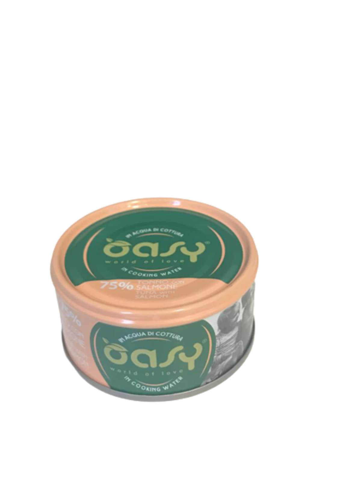 Oasy More Love cibo umido naturale per Gatti adulti gusto Tonno con Salmone. Confezione da 24 scatolette (1 scatoletta = 70 gr.) Formulato senza glutine