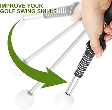 Golf Wing Training Aid, Retractable Golf Training Aids, Telescopic Golf Swing Trainer for Warm-up, Golf Swing Practice Stick for Chipping Hitting Strength, Tempo, Correcting Gesturer Training