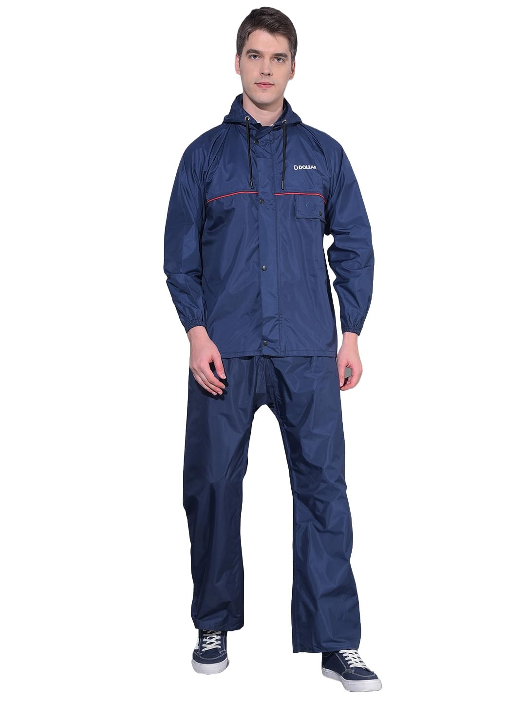 dollar Men's Waterproof PVC Raincoat Set | Zipper & Button Closure | Hood & Pocket | Full Sleeve Jacket Pant Rainwear Suit | Lightweight Leakproof Rain Protection for Outdoor, Biking, Riding-picture-20