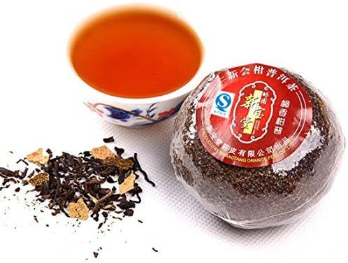 Guangdong Specialty: Xinhui Dried Tangerine Peel Pu-erh or Pu'er or Puer Tea Zhang Xiang Gan Pu 樟香柑普 30g/1.05oz4 pcs