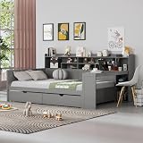 MKABAK Full Size Daybed with Desk