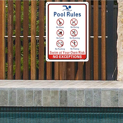 Plaque de signalisation piscine en aluminium de qualité durable - 2