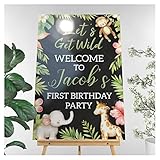 Let's Get Wild Birthday Party Welcome Sign, Happy Birthday Welcome Sign, Safari Birthday Party, Animal Decor, Birthday Party, Birthday Party Welcome Sign, Handmade