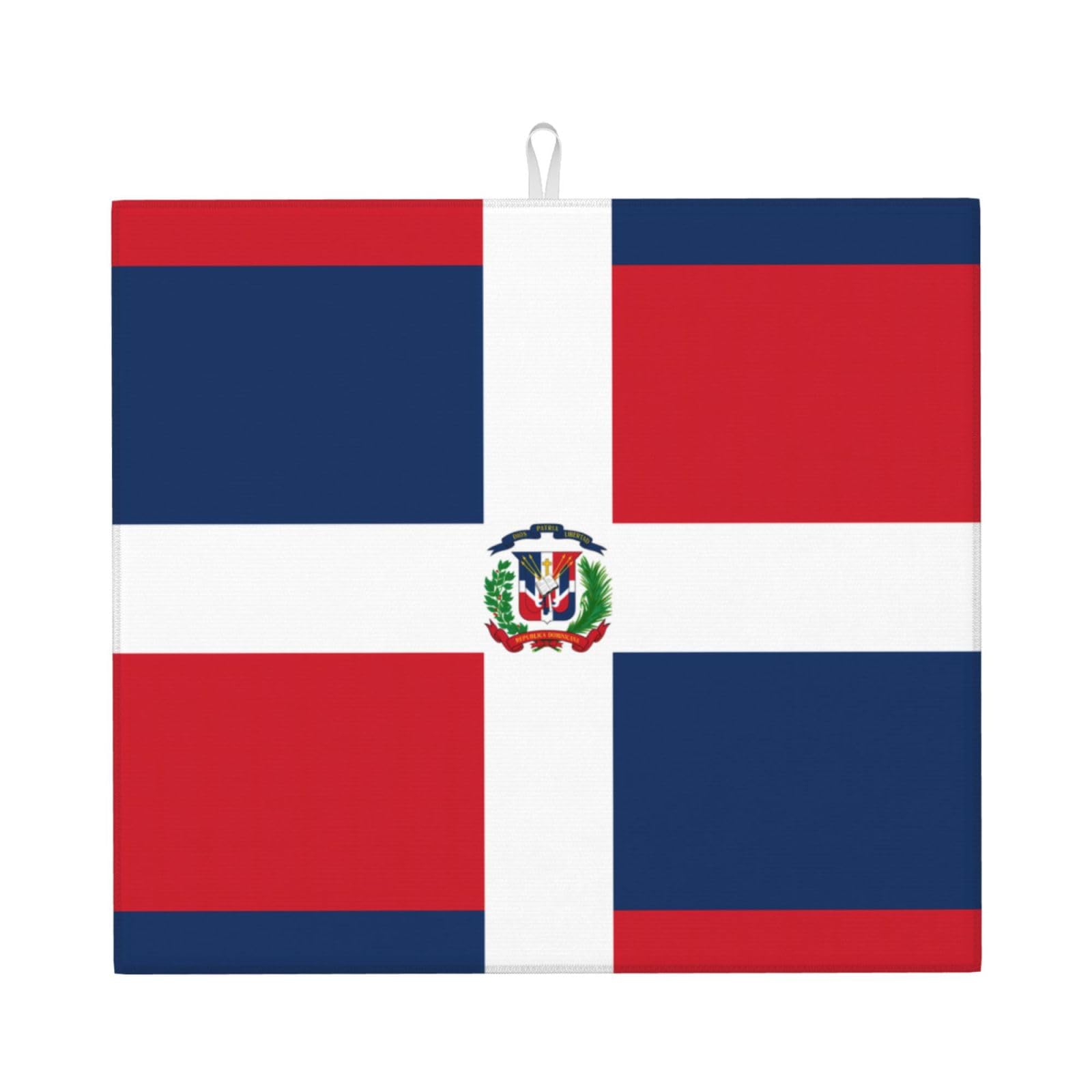 YYHHAOFA Dominican Republic Prints Kitchen Drying Mat – Highly Absorbent Microfiber Throw, Non-Slip Counter Cover for Dishes, Fade-Resistant Print & Appliance Protection
