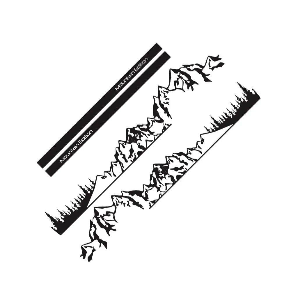 Car Mountain Tree Stickers for Transporter T4 T5 T6 Camper Van Motorhome DIY Decals Accessories(Matt Black,SWB)