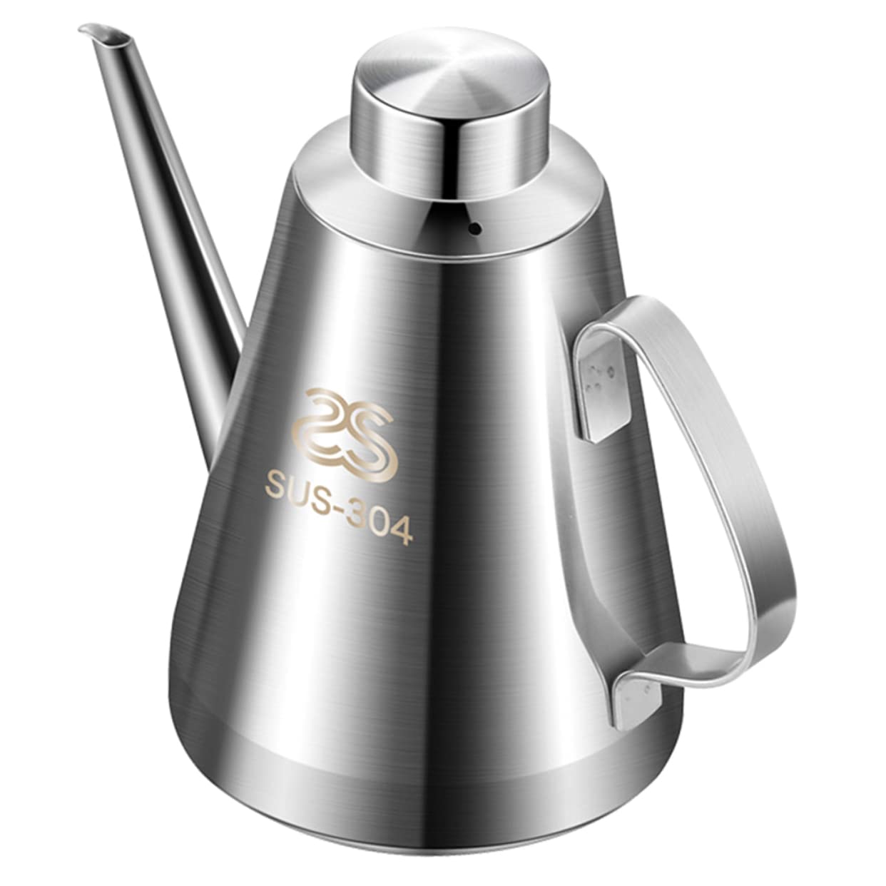BESTonZON Botella Dispensadora De Aceite De Oliva 2L - Acero Inoxidable Dorado, Boquilla Antigoteo Para Cocina Y Restaurante