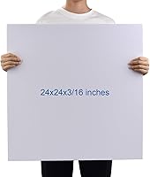 Vista 3 de Tablero de espuma de 24 x 24 x 3/16 pulgadas, paquete de 12 unidades, tablero de póster blanco, sin ácidos, doble cara, rígido, tablero de espuma