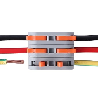 60 pcs XHF Colourful Conductor Compact Connectors Lever Connectors Nuts, Electrical Wire Terminals for Any Circuit Inline Splices 28-12 AWG (SPL-1)