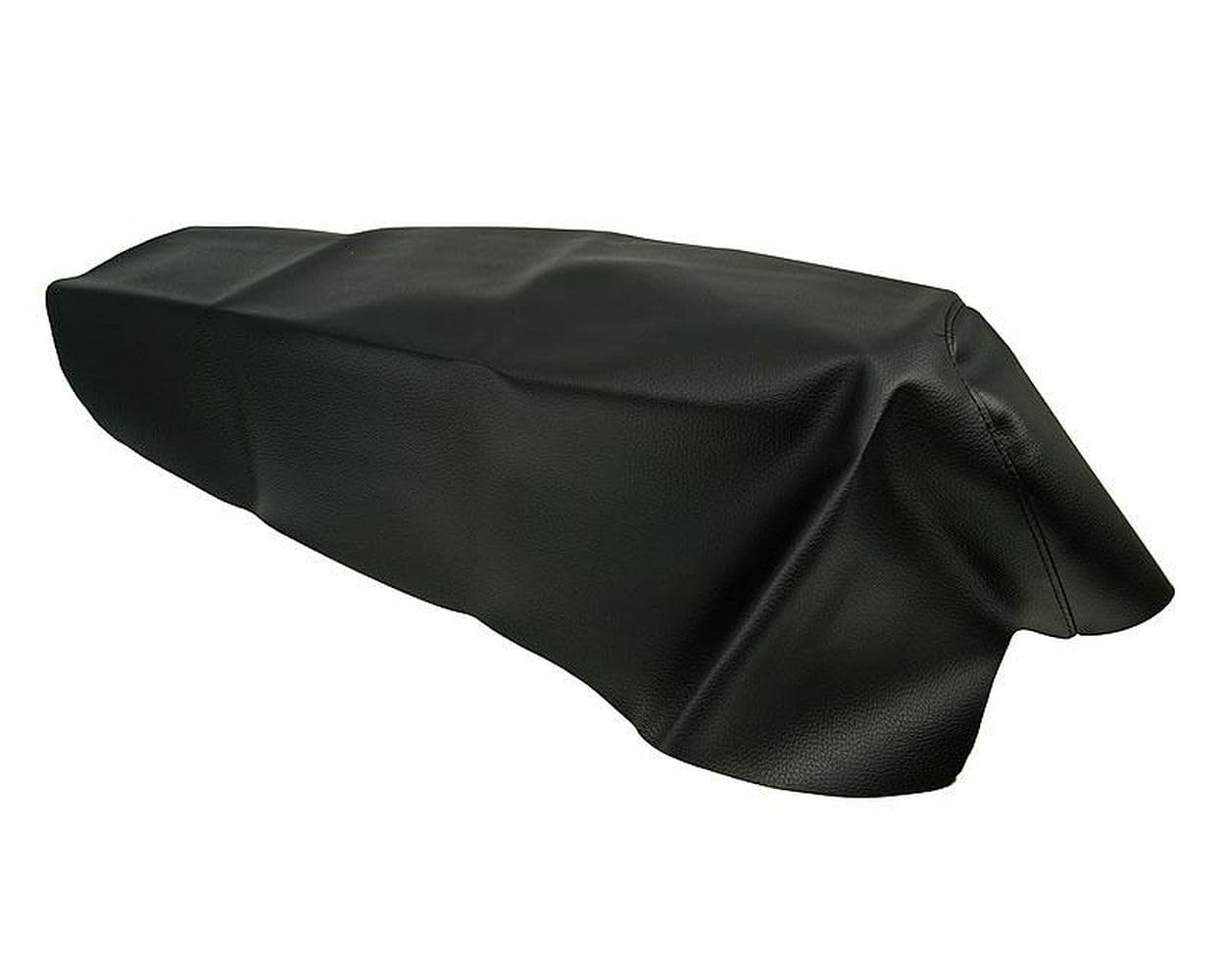 Couvre-siège noir compatible avec Aprilia Rally, SR50 LY, MY, ZD4VF AC/LC | Revêtement sombre texturé; deux temps jusqu'à 1997, retirer l'ancien habillage, tendre sur l'assise du scooter puis agrafer.