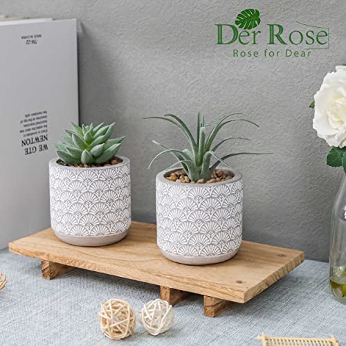 Der Rose 2 Packs Fake Plants Artificial Succulents Plants In Pots For Home Boho Decor Indoor #TOP3