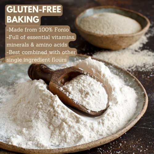 Shipetaukin Fonio Gluten Free Flavors Of Africa Ancient Grain Sampler Bundle - (1) Each: Fonio And Fonio Flour For Cooking And Baking - Non-Gmo - Vegan #TOP4