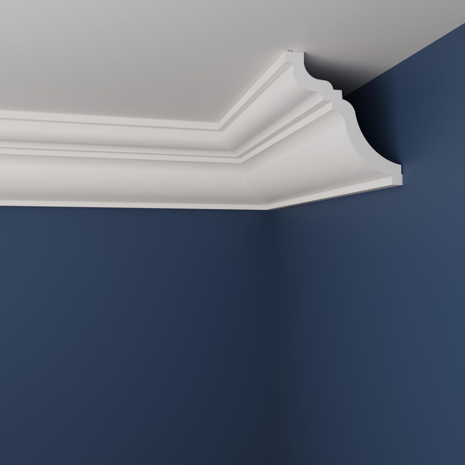WOLDECOR Premium XPS Coving Cornice – Lightweight Decorative Coving for Ceilings, Durable Cornice Moulding Trim, Paintable XPS Ceiling Coving for Modern Home Interiors (WM13, 2 Meters)