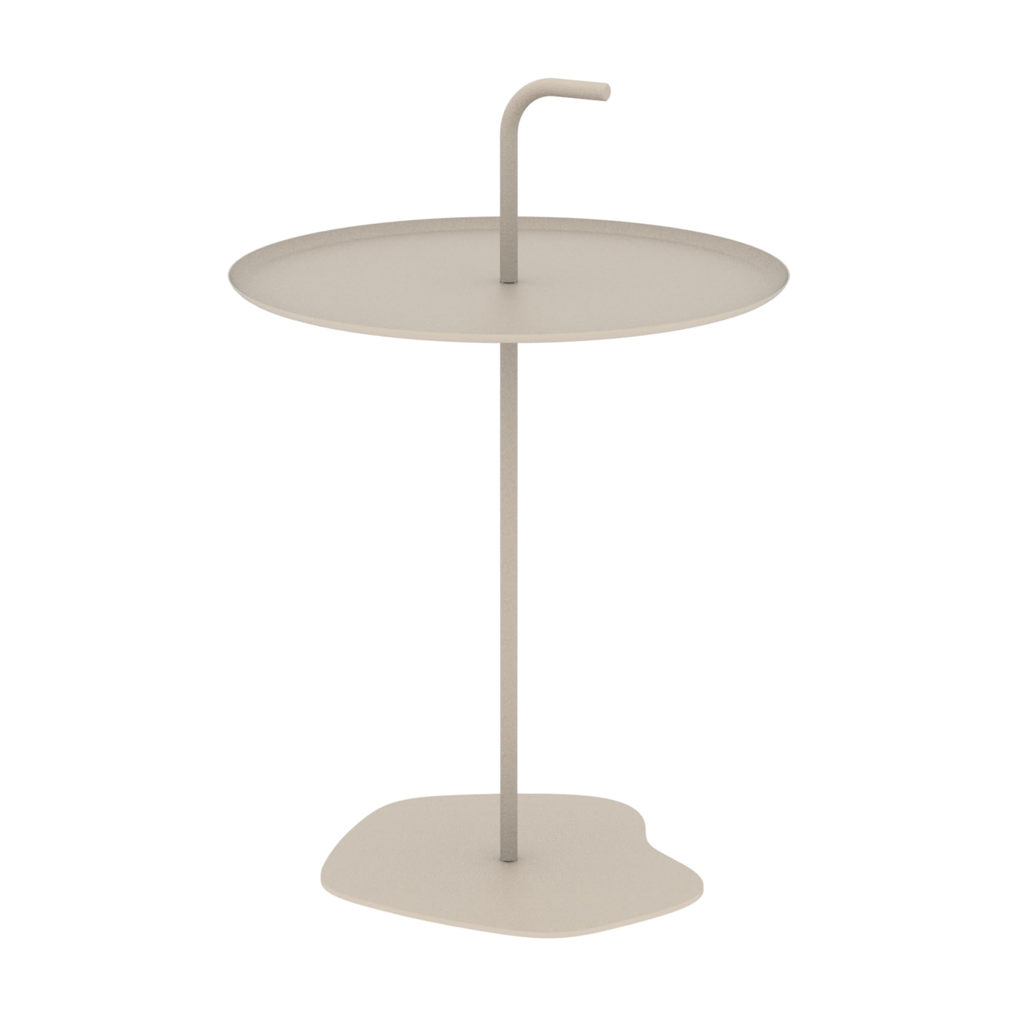 casa.pro Tavolino da Giardino con Manico Tavolo da Caffè con Piano Rotondo da Interno, Esterno per Balcone Terrazza Patio Salotto (AxØ) 57x38 cm in Acciaio - Colore Champagne