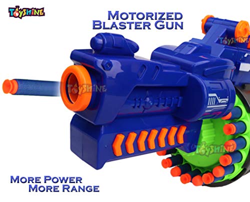 Image of Toyshine Blaze Storm Soft Bullet Automatic Gun, 40 Darts Included, Blue