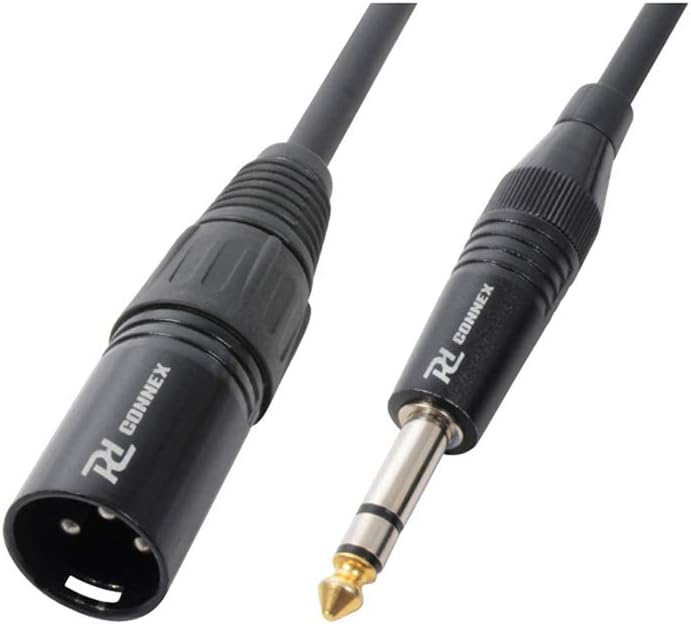 PD Connex Male Balanced XLR to Stereo Kack 6.3mm 1/4 Inch Jack Cable Converter Lead 15cm