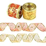 Rollo de cinta para regalo Navidad Decoraciones, se aplica para muchas ocasiones. Adornos Navideño para hogar, restaurante, hotel, tiendas, decorado árbol de Navidad. Decoración de chimenea, fiesta de Navidad, cena familiar de Navidad, DIY manualidad decorar.
