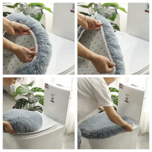 Tapis de bain absorbant noir et tapis WC en microfibre antidérapant lot 3