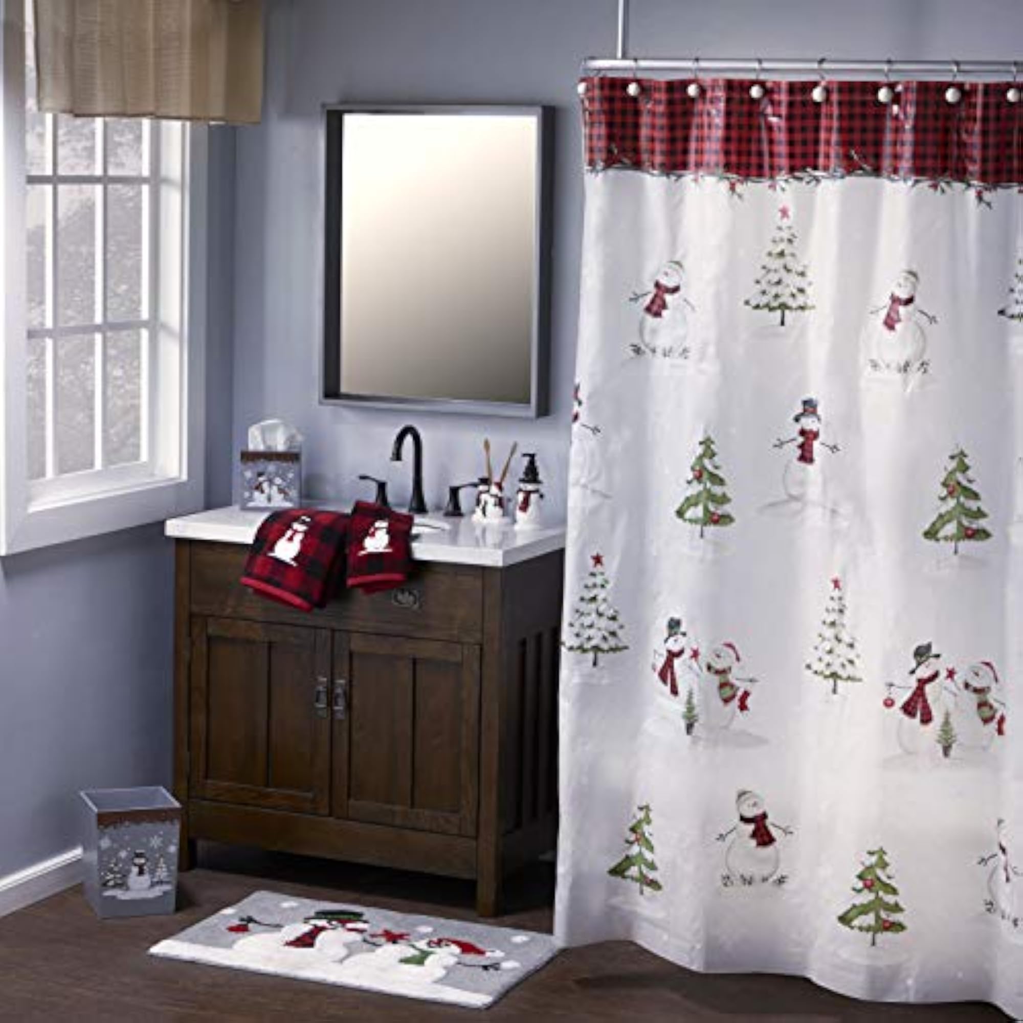 Woodland Winter Bath Towel, Red