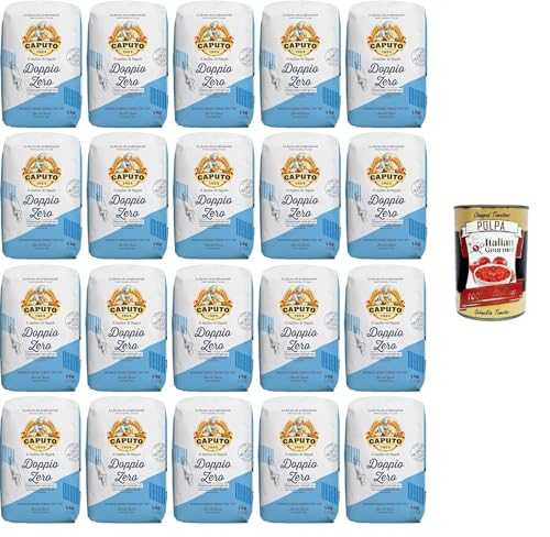 Molino Caputo Trigo Blando (triticum aestivum) Tipo 00 Harina Azul Caputo 1 Kg - Caja de 20 Piezas+ Italian Gourmet polpa 400g