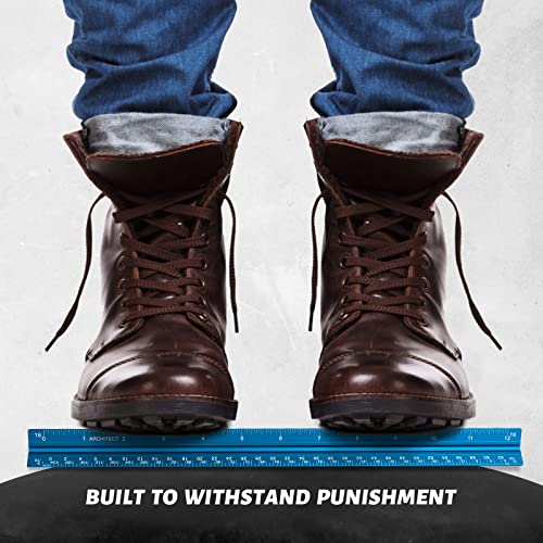 mveohos Régua de Escala Arquitetônica, Medidas Imperiais 12'', Régua Triangular de Arquiteto de Al