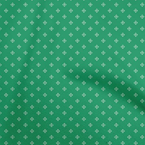 oneOone Cotton Jersey Green Fabric Geometric Dress Material Fabric Print Fabric By The Yard 58 Inch Wide-758